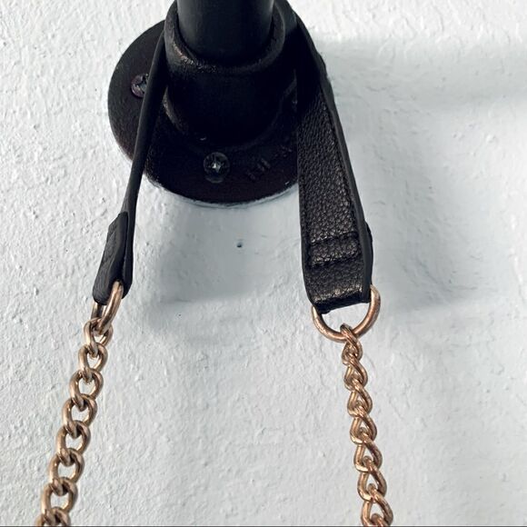 Black & Gold Faux Leather Crossbody Bag Size OS - Picture 6 of 14